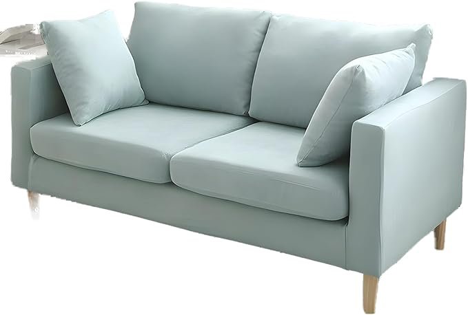 Comfynest Modernism Fabric Loveseat With Square Arm And Bolster Pillows 121.92 X 68.58 X 60.96 Cm