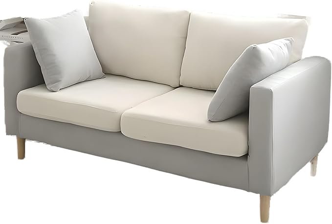 Comfynest Modernism Fabric Loveseat With Square Arm And Bolster Pillows 121.92 X 68.58 X 60.96 Cm