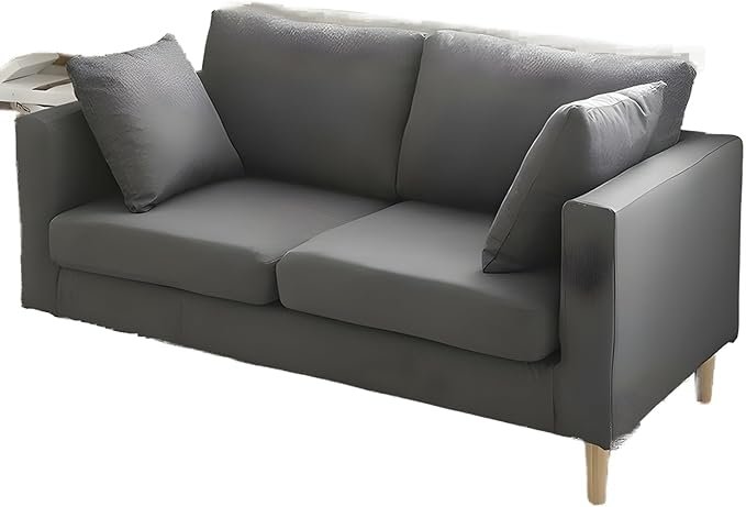 Comfynest Modernism Fabric Loveseat With Square Arm And Bolster Pillows 121.92 X 68.58 X 60.96 Cm