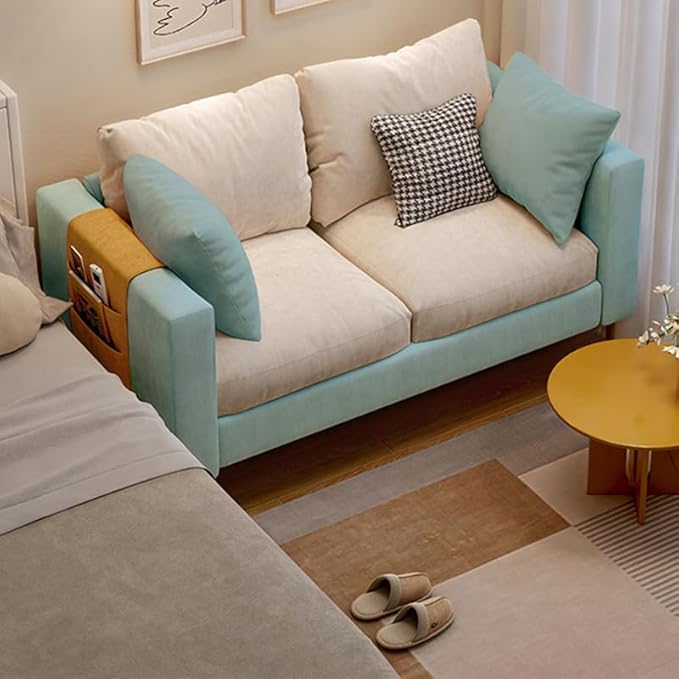 Comfynest Contemporary Fabric Cushioned Sofa with Square Arm for Bedroom