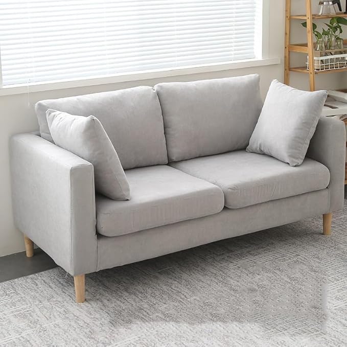 Comfynest Contemporary Fabric Cushioned Sofa with Square Arm for Bedroom