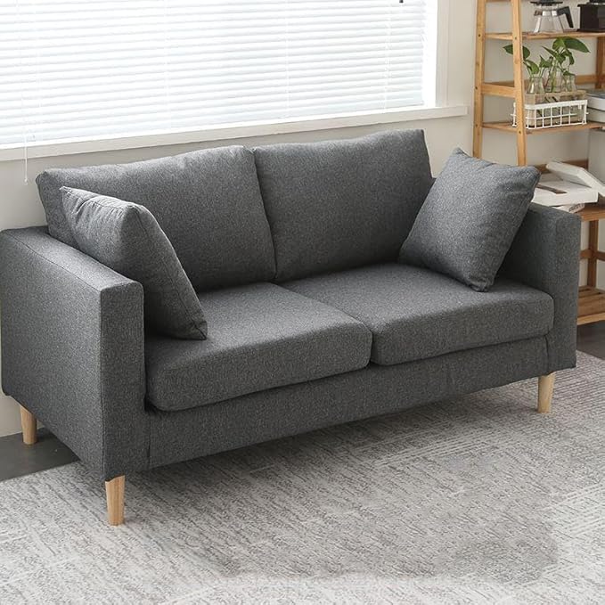 Comfynest Contemporary Fabric Cushioned Sofa with Square Arm for Bedroom