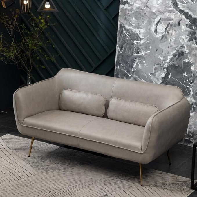 Comfynest Glam Velvet 2-Seater Sofa With Gold Legs And Stain-Resistant Fabric 162.56 X 76.2 X 78.74 Cm
