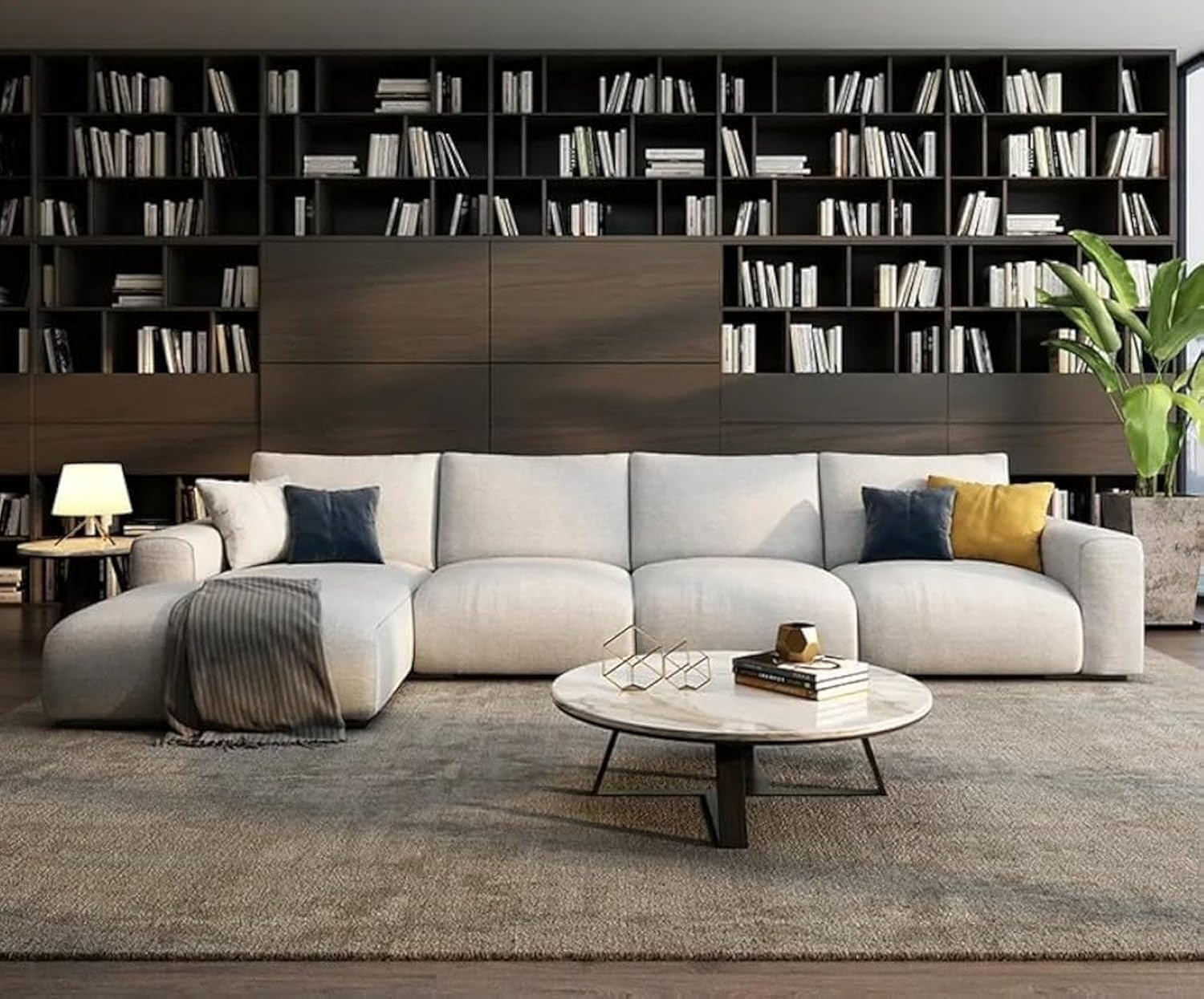 Nordic sofa 7 seater combination luxury sofa set living room modern small home corner sofa fabric (Right)