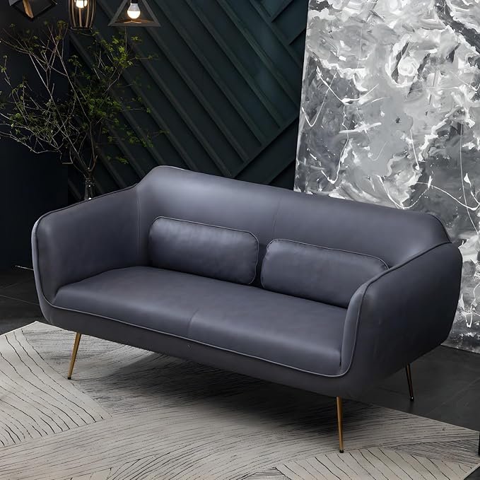 Comfynest Glam Velvet 2-Seater Sofa With Gold Legs And Stain-Resistant Fabric 162.56 X 76.2 X 78.74 Cm
