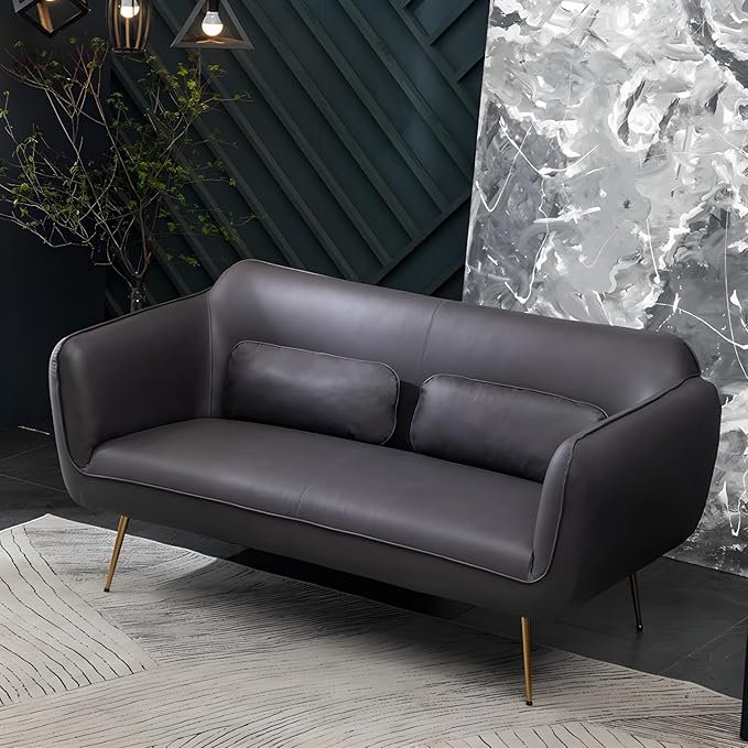 Comfynest Glam Velvet 2-Seater Sofa With Gold Legs And Stain-Resistant Fabric 162.56 X 76.2 X 78.74 Cm