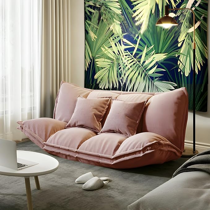 Comfynest Modern Tight Back Convertible Sleeper Sofa Fabric Armless Solid Color Sofa 160.02 X 104.14 X 50.8 Cm