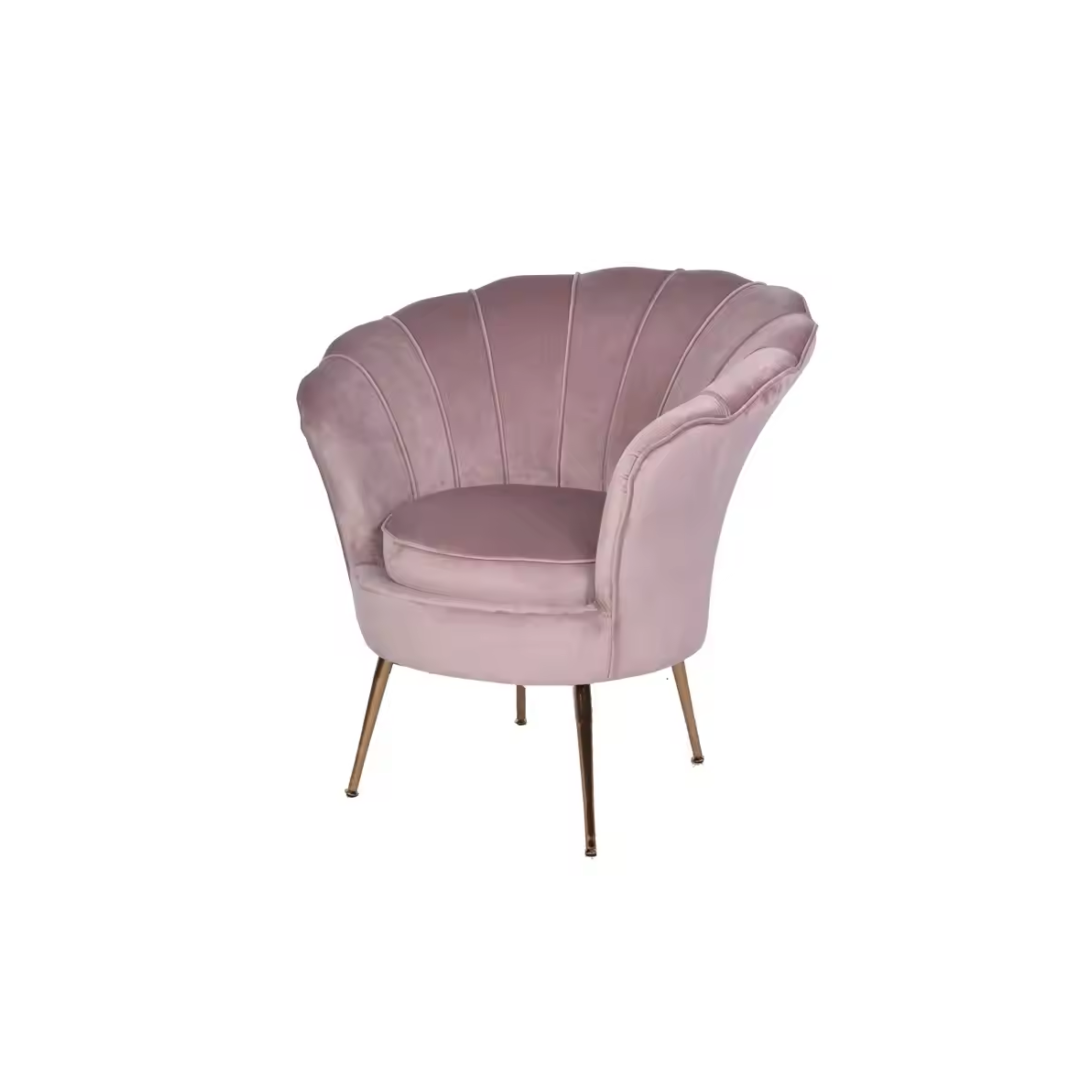 Comfynest Modern Leisure Velvet Flowered Armchair Fabric Accent Chair with Golden Legs for Home Living Room or Hotel Use