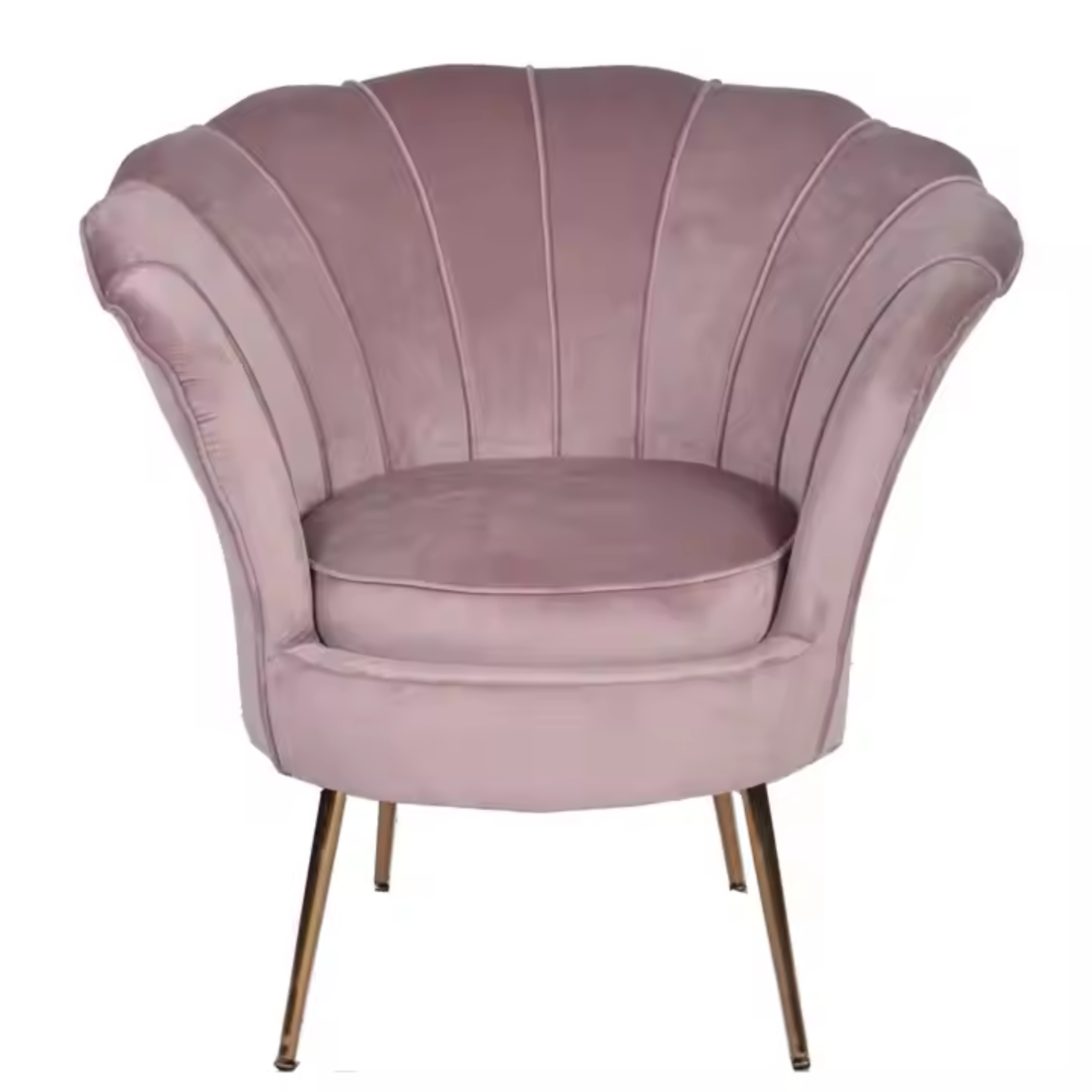 Comfynest Modern Leisure Velvet Flowered Armchair Fabric Accent Chair with Golden Legs for Home Living Room or Hotel Use