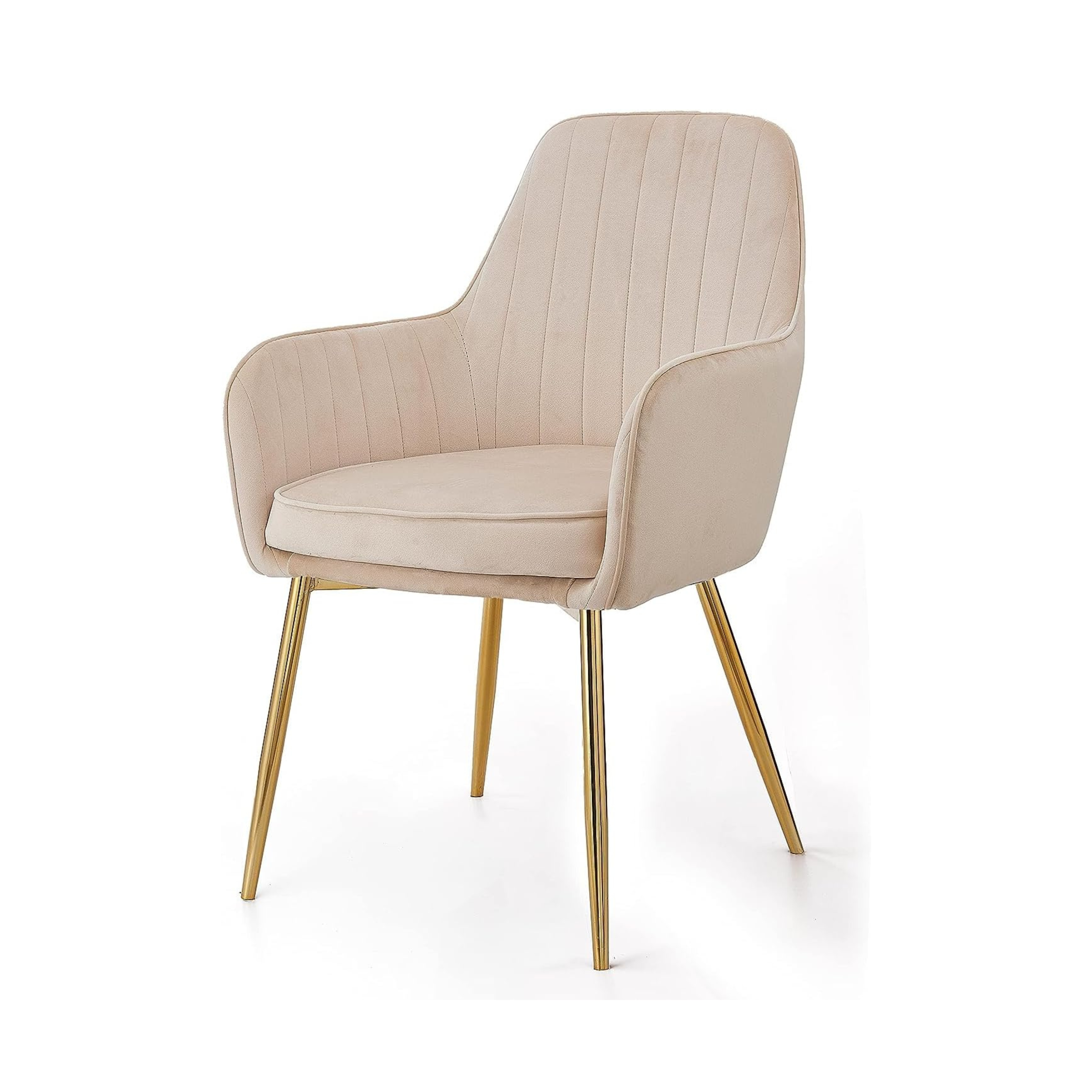 Comfynest Nordic Style Wrought Iron Makeup Chair, Bedroom Chair, Nail Chair with Backrest, Luxury Dining Chair