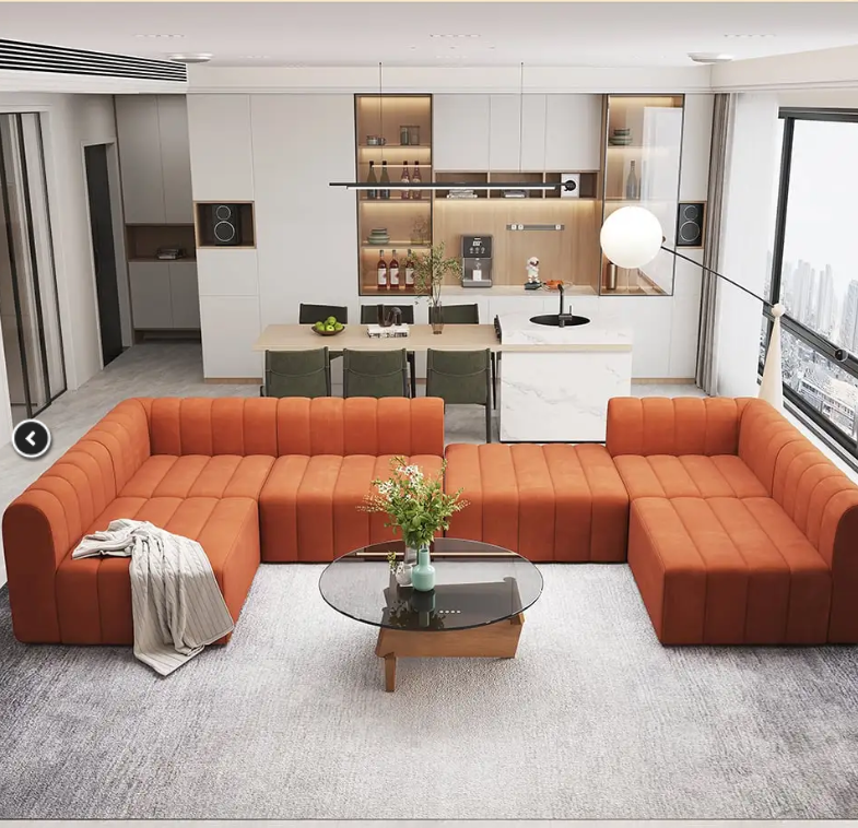 Comfynest Modern U-Shaped Sofa – Spacious, Elegant, and Comfortable Seating