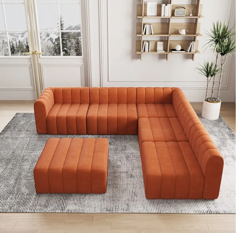 Comfynest Modern U-Shaped Sofa – Spacious, Elegant, and Comfortable Seating