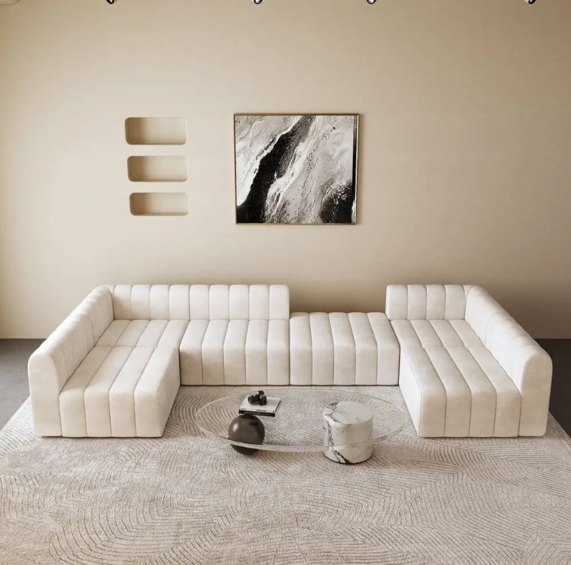 Comfynest Modern U-Shaped Sofa – Spacious, Elegant, and Comfortable Seating