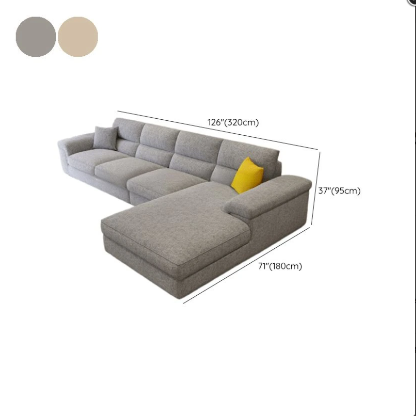 Comfynest L-Shape Fabric Chaise Sofa – Stylish, Spacious & Comfortable Seating