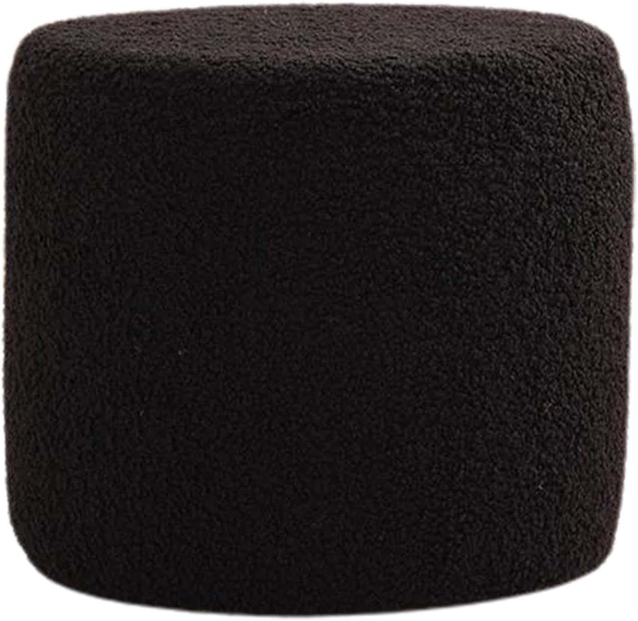 Comfynest Sherpa Upholstered Small Footstool Ottoman with Wooden Legs – Rectangular Foot Rest for Couch, Living Room, Bedroom & Office