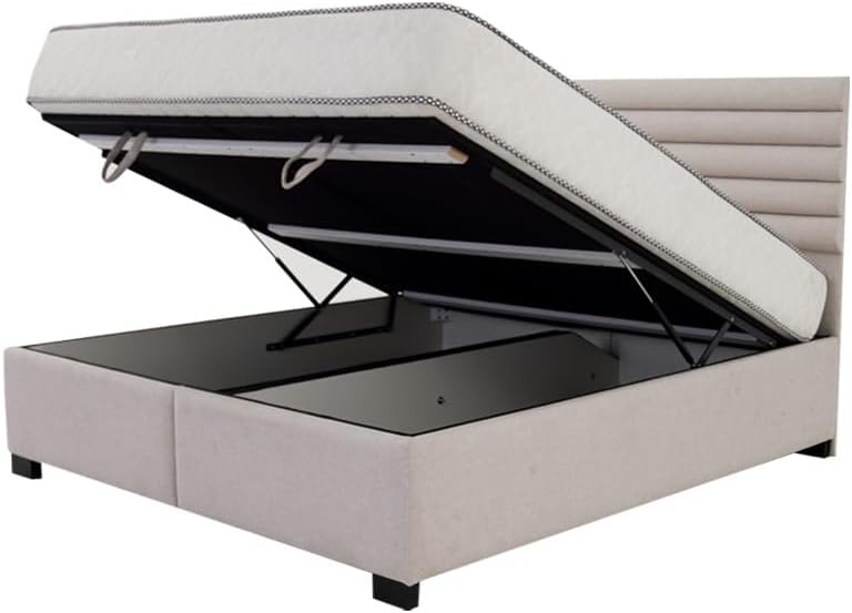 Hydraulic Lift-Up Storage Bed – Modern Upholstered Bed with Ample Hidden Storage Multiple Sizes and options