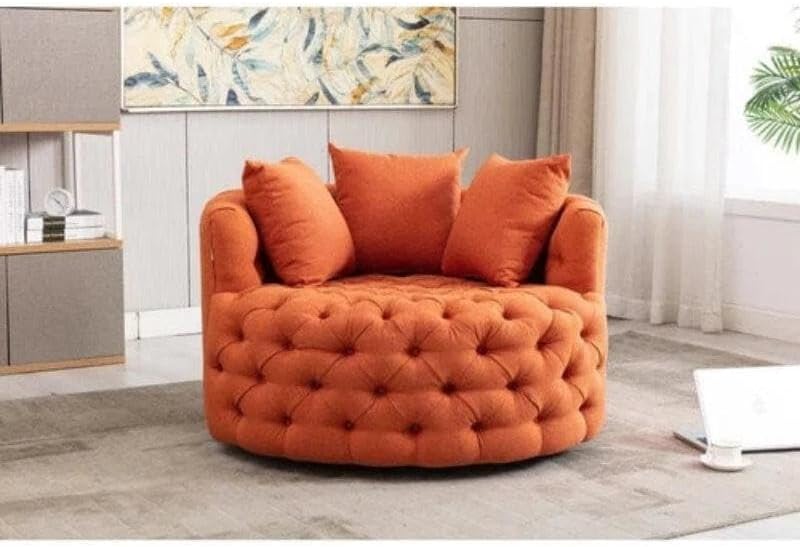 Comfynest Button Tufted Swivel Accent Chair – Modern Upholstered Lounge Chair for Living Room or Bedroom