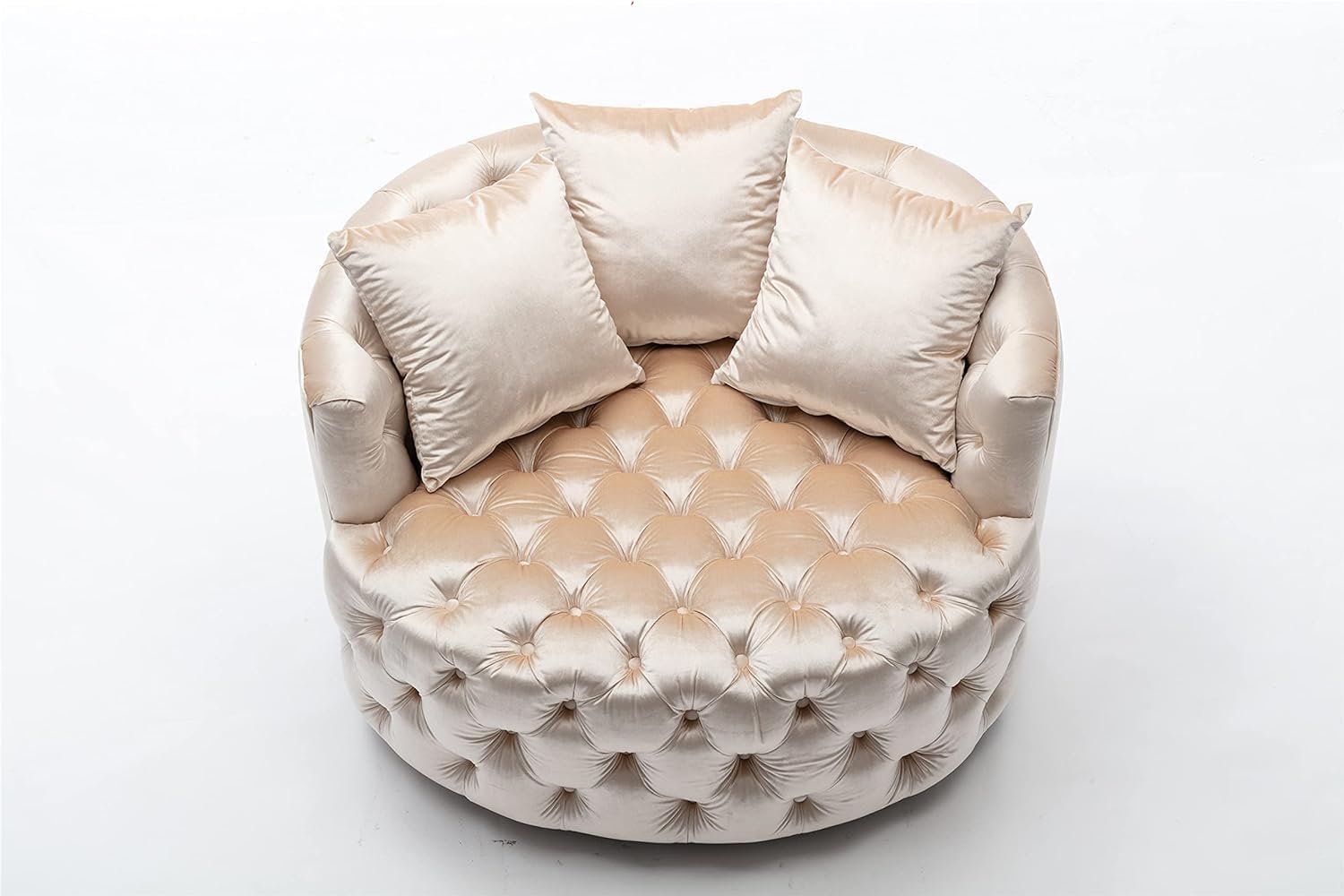 Comfynest Button Tufted Swivel Accent Chair – Modern Upholstered Lounge Chair for Living Room or Bedroom
