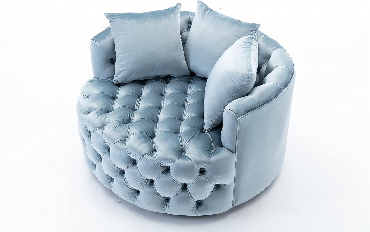 Comfynest Button Tufted Swivel Accent Chair – Modern Upholstered Lounge Chair for Living Room or Bedroom