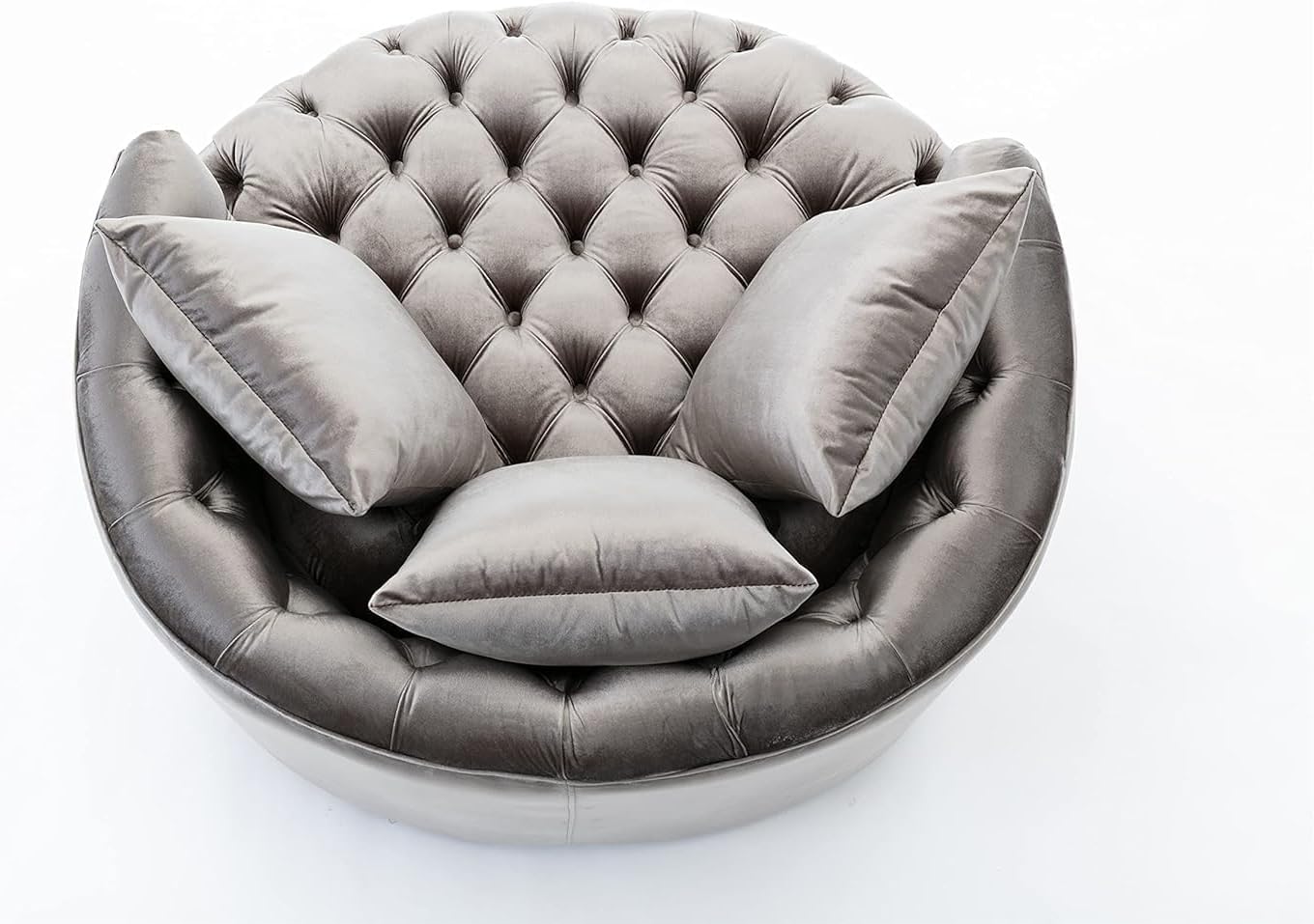 Comfynest Button Tufted Swivel Accent Chair – Modern Upholstered Lounge Chair for Living Room or Bedroom