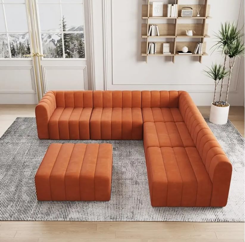 Comfynest Modern U-Shaped Sofa – Spacious, Elegant, and Comfortable Seating