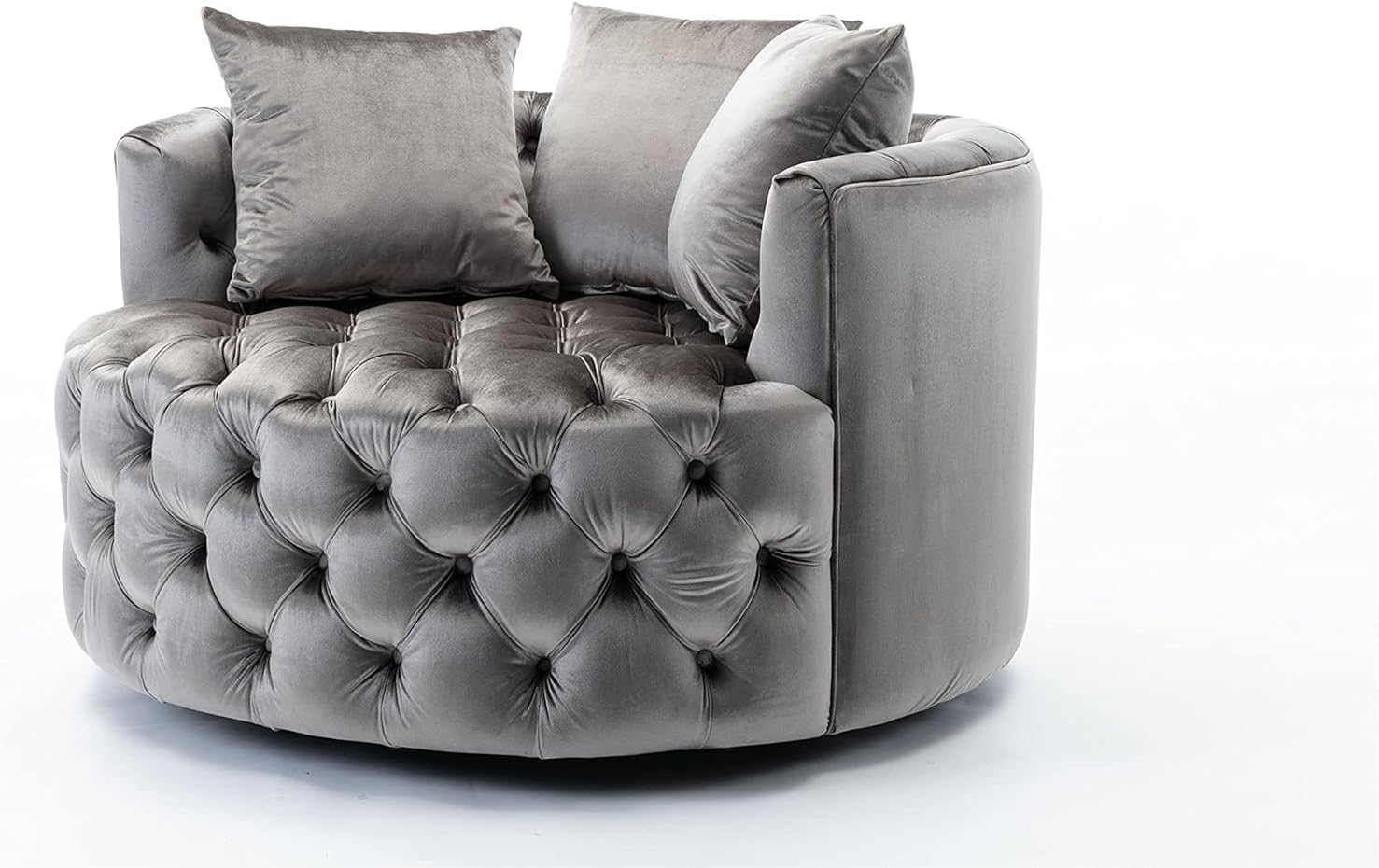 Comfynest Button Tufted Swivel Accent Chair – Modern Upholstered Lounge Chair for Living Room or Bedroom