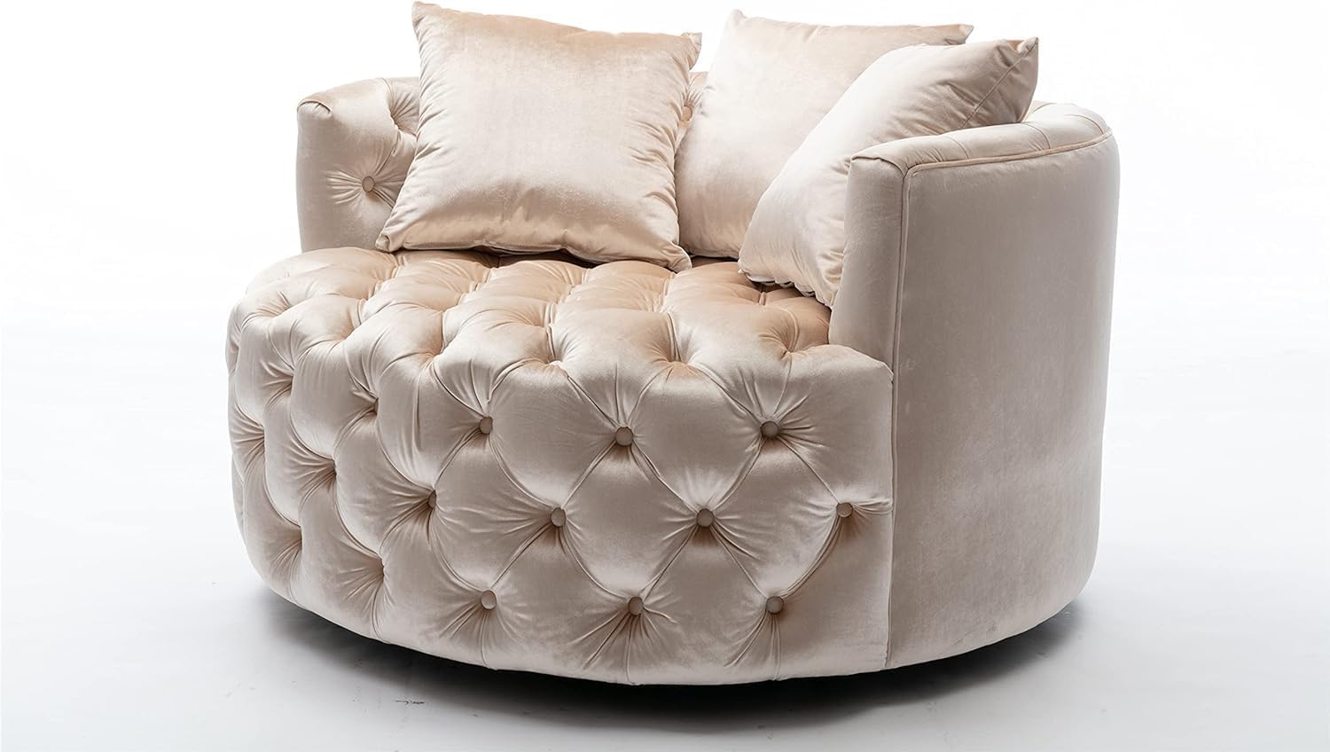 Comfynest Button Tufted Swivel Accent Chair – Modern Upholstered Lounge Chair for Living Room or Bedroom