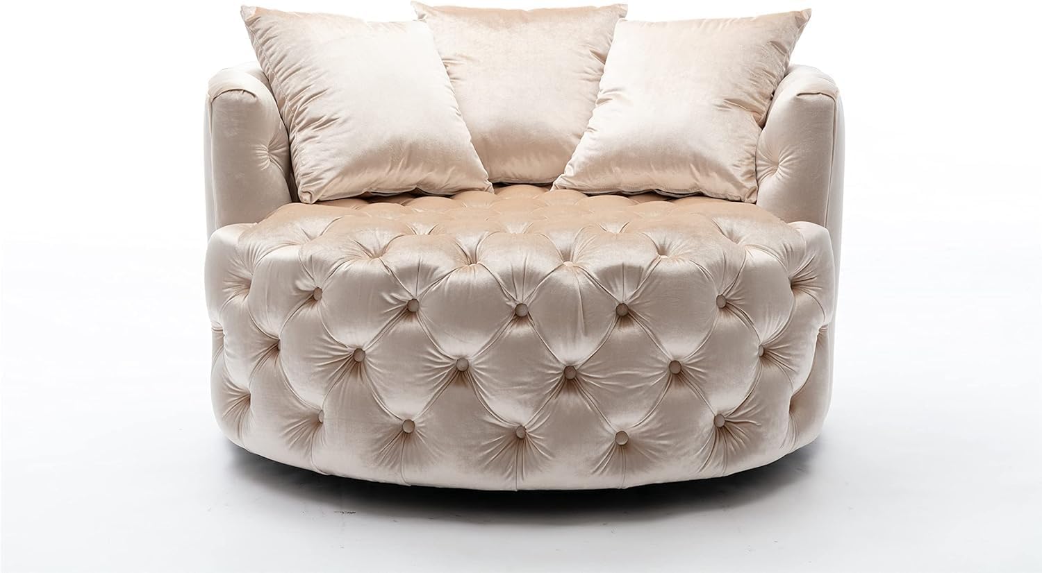 Comfynest Button Tufted Swivel Accent Chair – Modern Upholstered Lounge Chair for Living Room or Bedroom