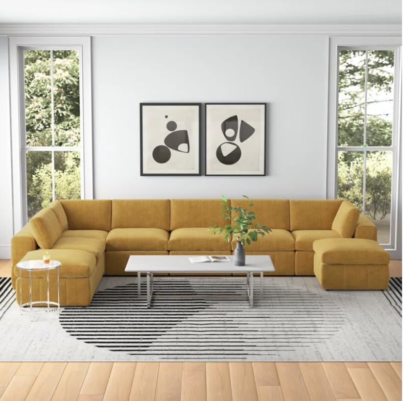 Comfynest Modular U shape velvet Lining Sofa Set Sectional, Upgrade your living room