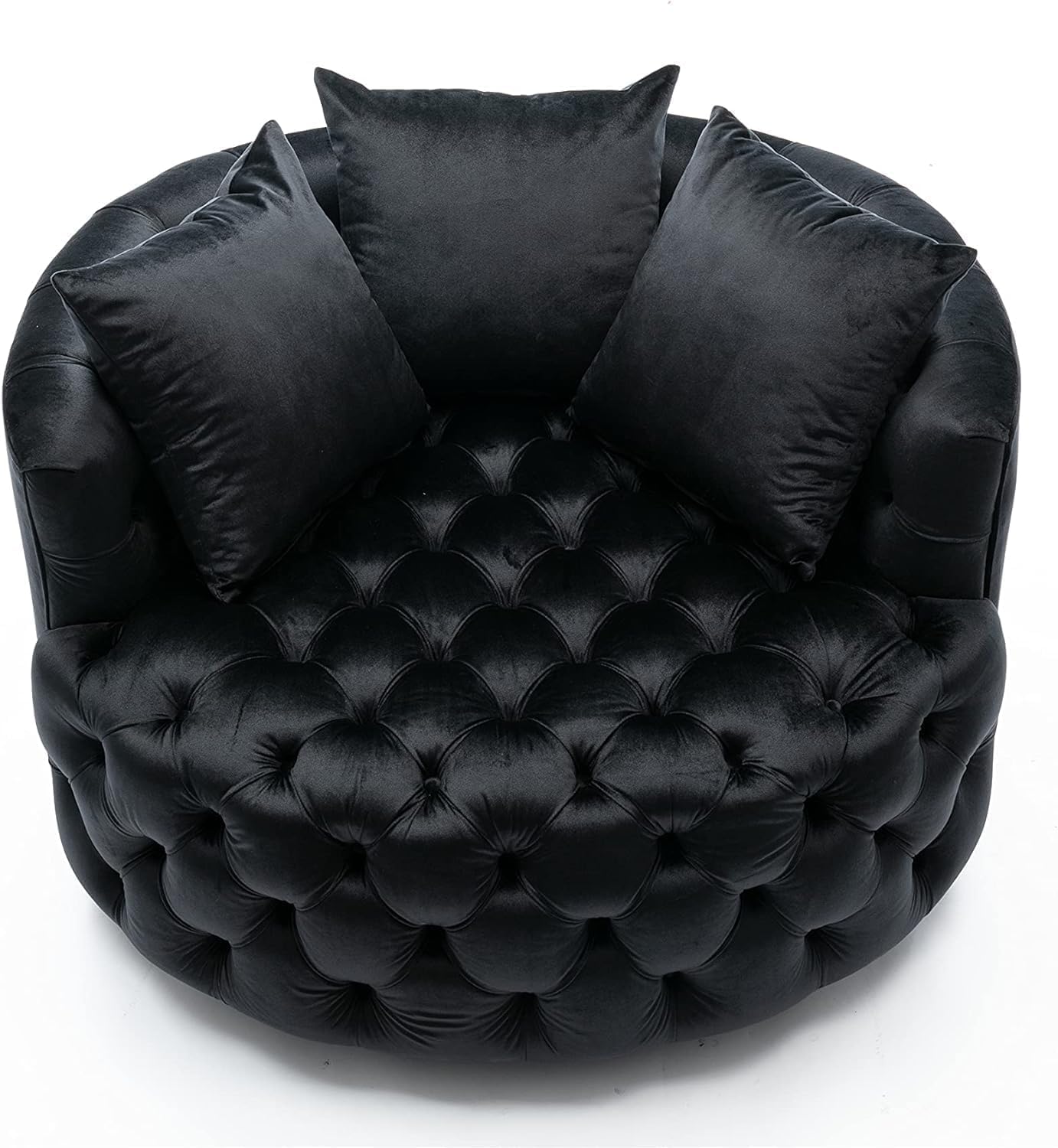Comfynest Button Tufted Swivel Accent Chair – Modern Upholstered Lounge Chair for Living Room or Bedroom
