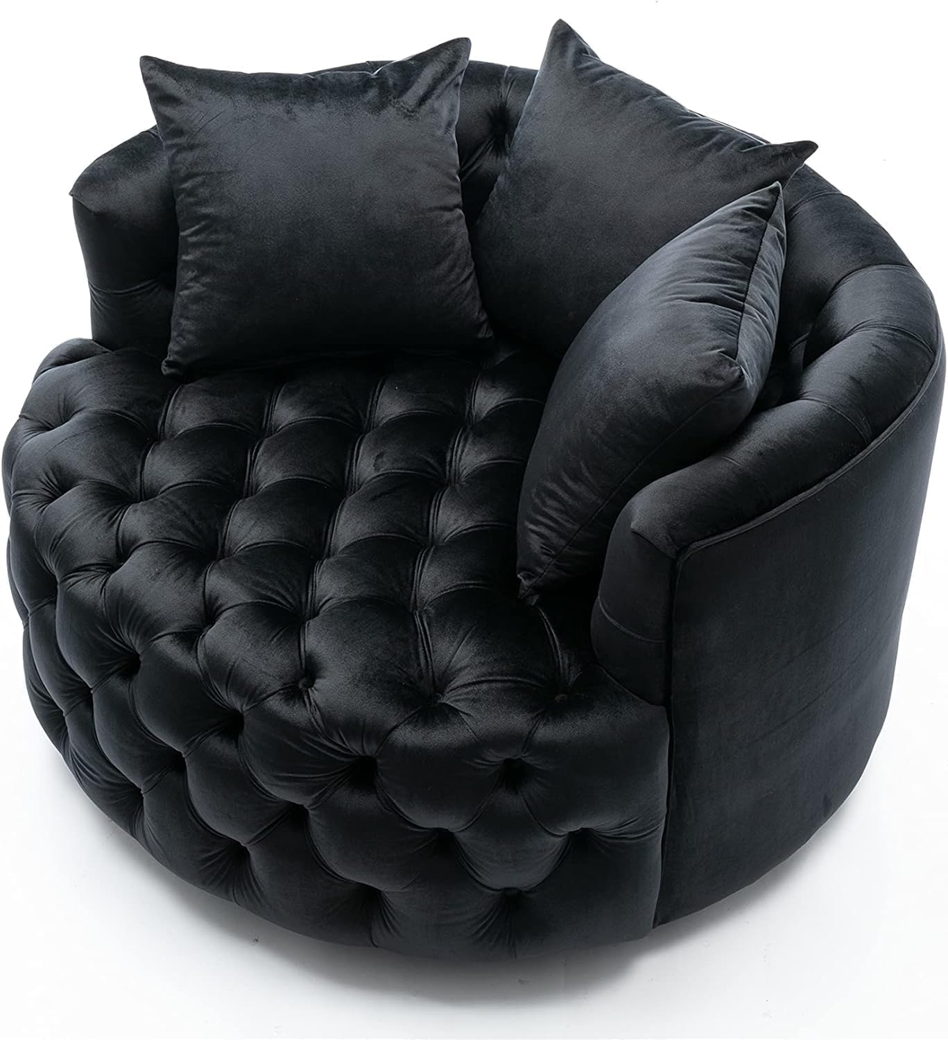 Comfynest Button Tufted Swivel Accent Chair – Modern Upholstered Lounge Chair for Living Room or Bedroom