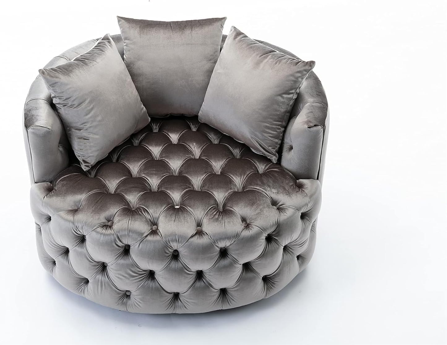 Comfynest Button Tufted Swivel Accent Chair – Modern Upholstered Lounge Chair for Living Room or Bedroom