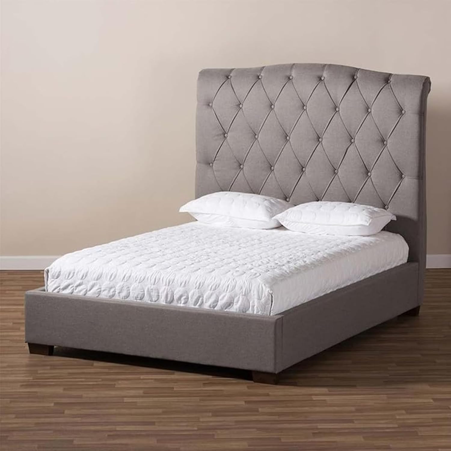 Comfynest Shannon Upholstered Platform Bed Frame (No Mattress)