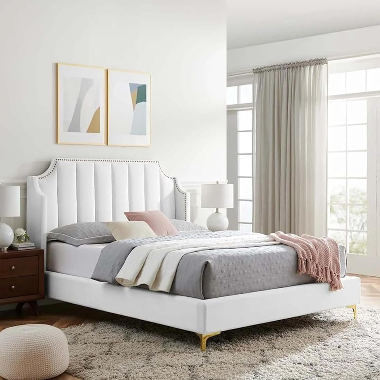 Comfynest Daniella Channel Tufted Bed Frame