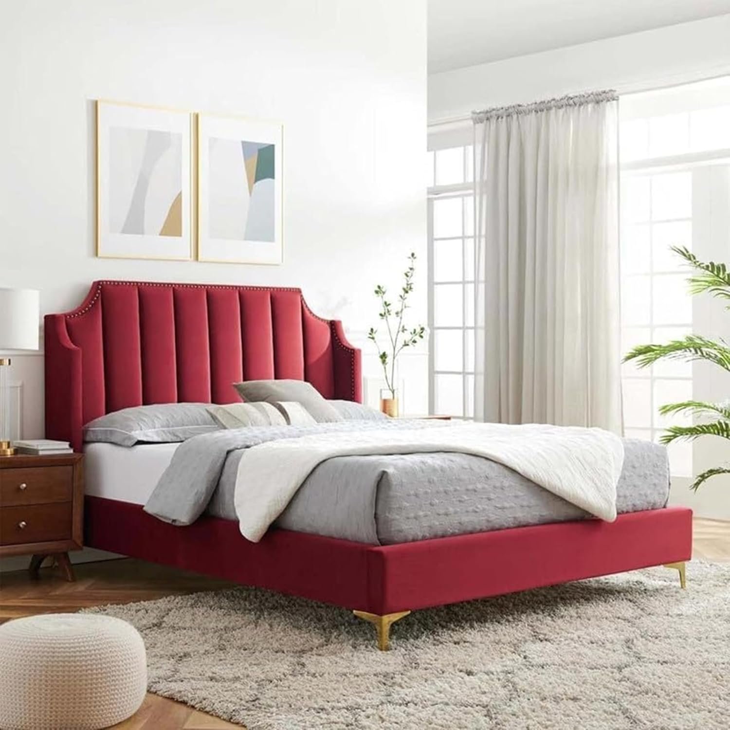 Comfynest Daniella Channel Tufted Bed Frame