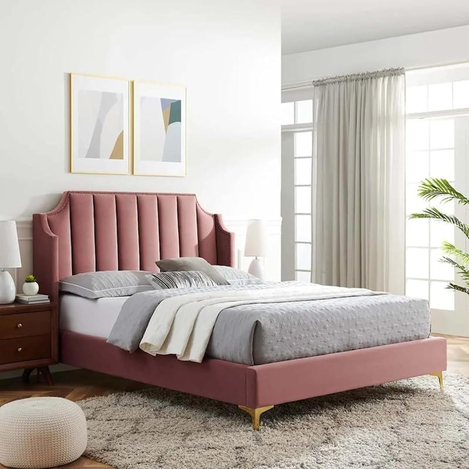 Comfynest Daniella Channel Tufted Bed Frame
