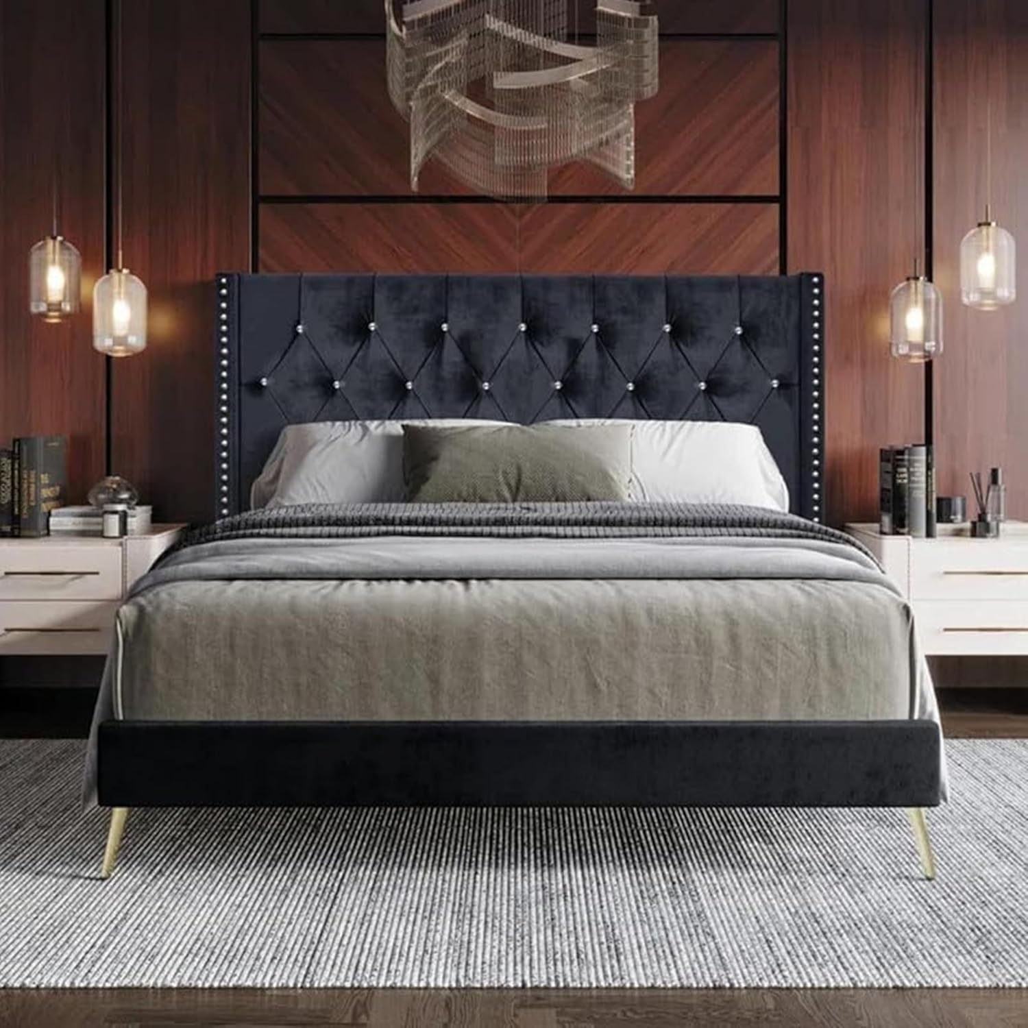 Comfynest Caroline Bed Frame Velvet Bed Frame for our bedroom (No mattress)