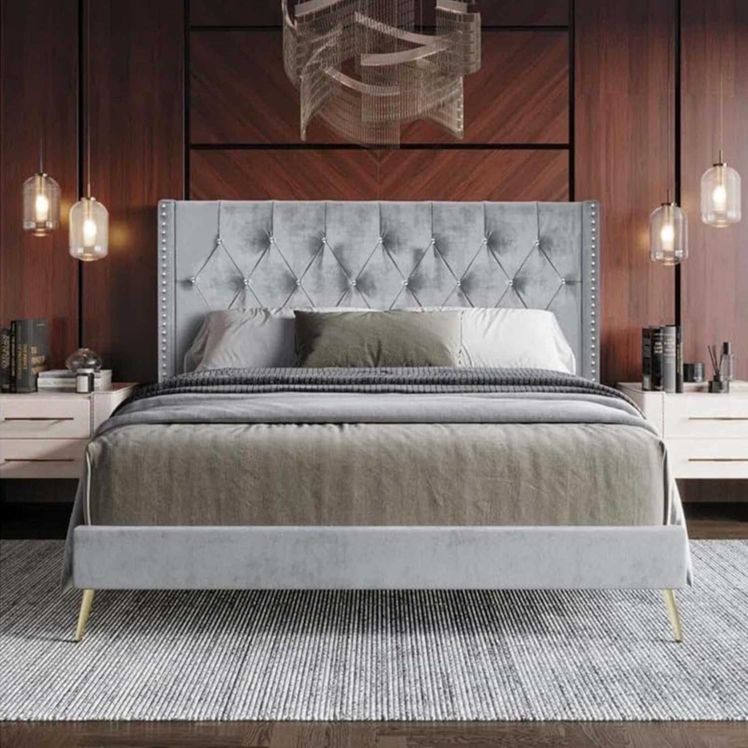 Comfynest Caroline Bed Frame Velvet Bed Frame for our bedroom (No mattress)