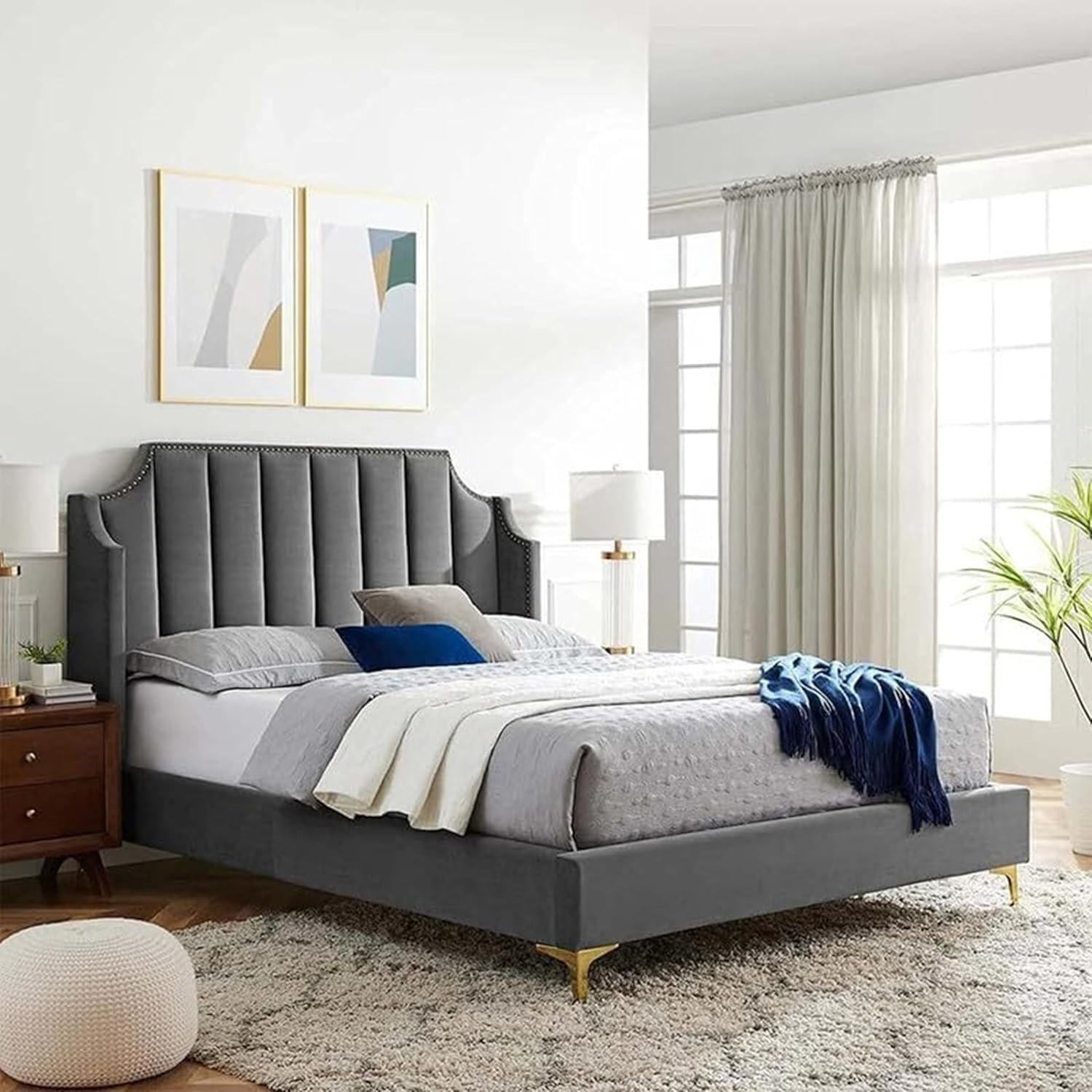 Comfynest Daniella Channel Tufted Bed Frame