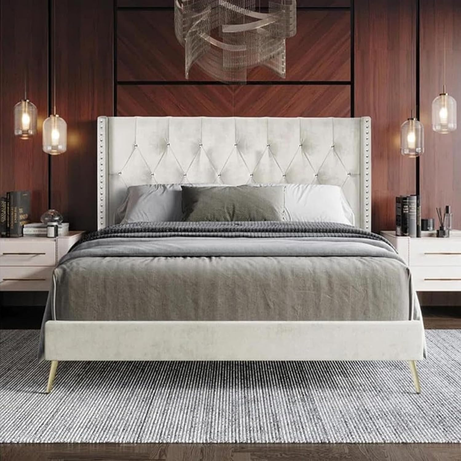 Comfynest Caroline Bed Frame Velvet Bed Frame for our bedroom (No mattress)