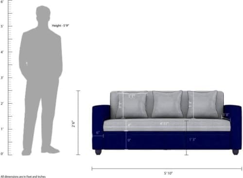 Elegant Office Sofa Setf Stylish Upholstery |70.1 x 155.4 x 79 cm |Comfortable 3+1+1 Seater Couch