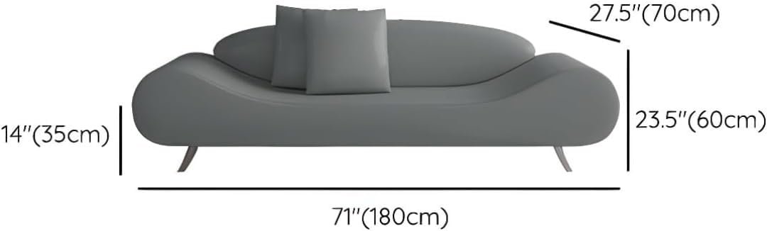 Comfynest Effortless Elegance Modern Wood Frame Sofa – Space-Saving 2-Seater with Cozy Foam Seat in Grey, Modern Loveseat (Large)