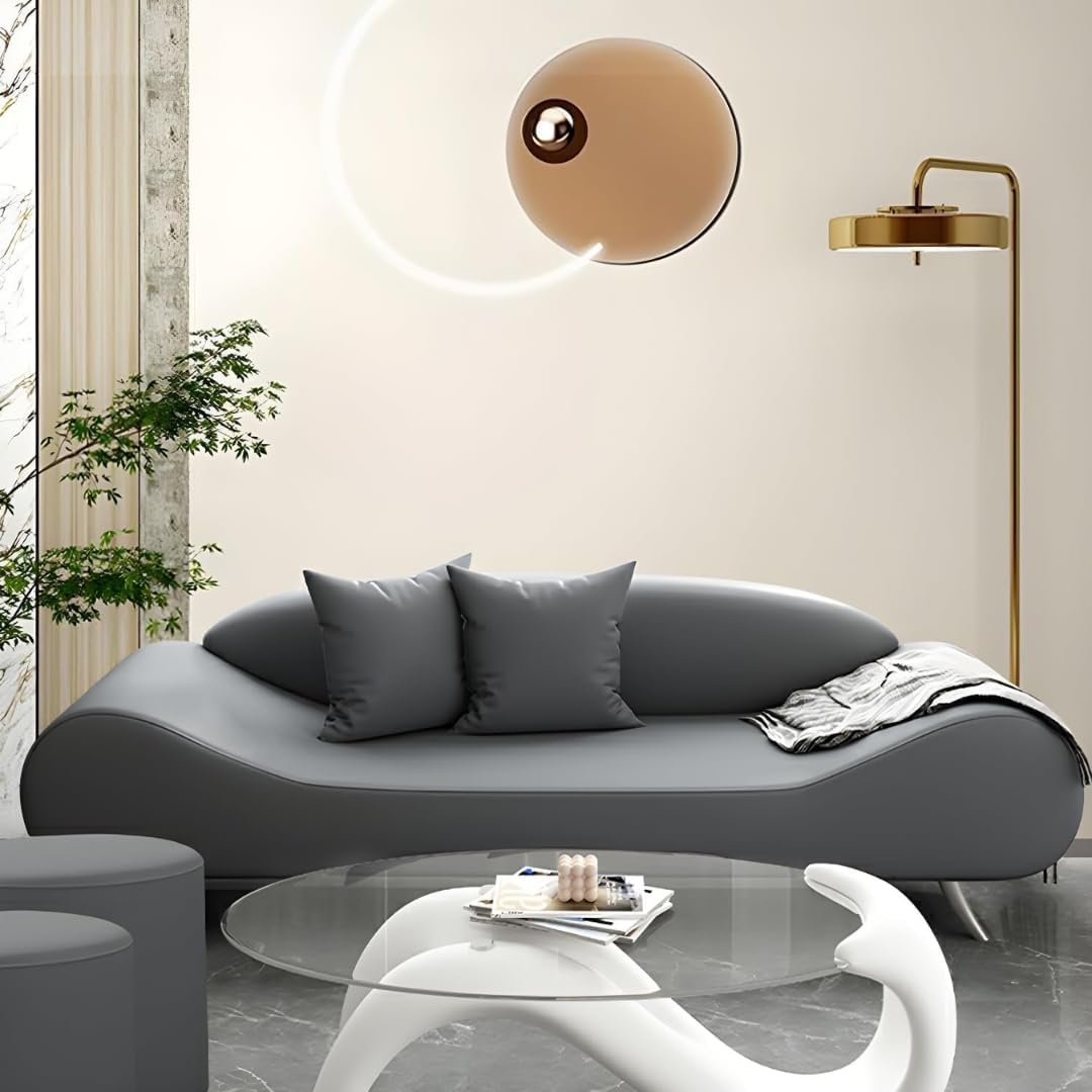 Comfynest Effortless Elegance Modern Wood Frame Sofa – Space-Saving 2-Seater with Cozy Foam Seat in Grey, Modern Loveseat (Large)