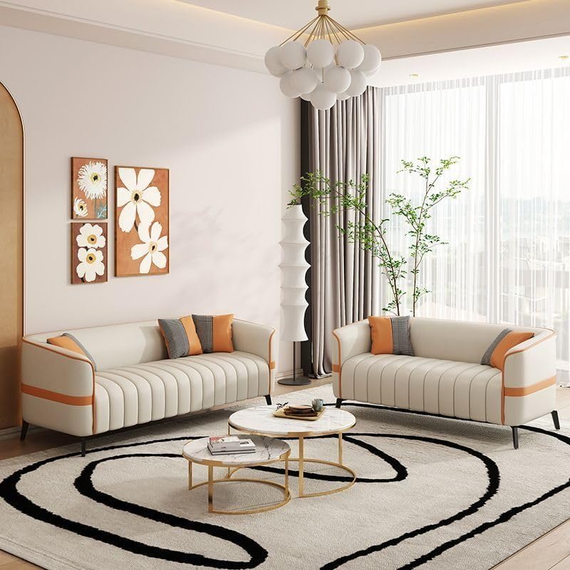 Elegant Velvet Chesterfield Tufted Sofa – Cream with Tan Accents, 82W x 205D x 81H cm – Perfect for Living Room, Bedroom, or Hallway