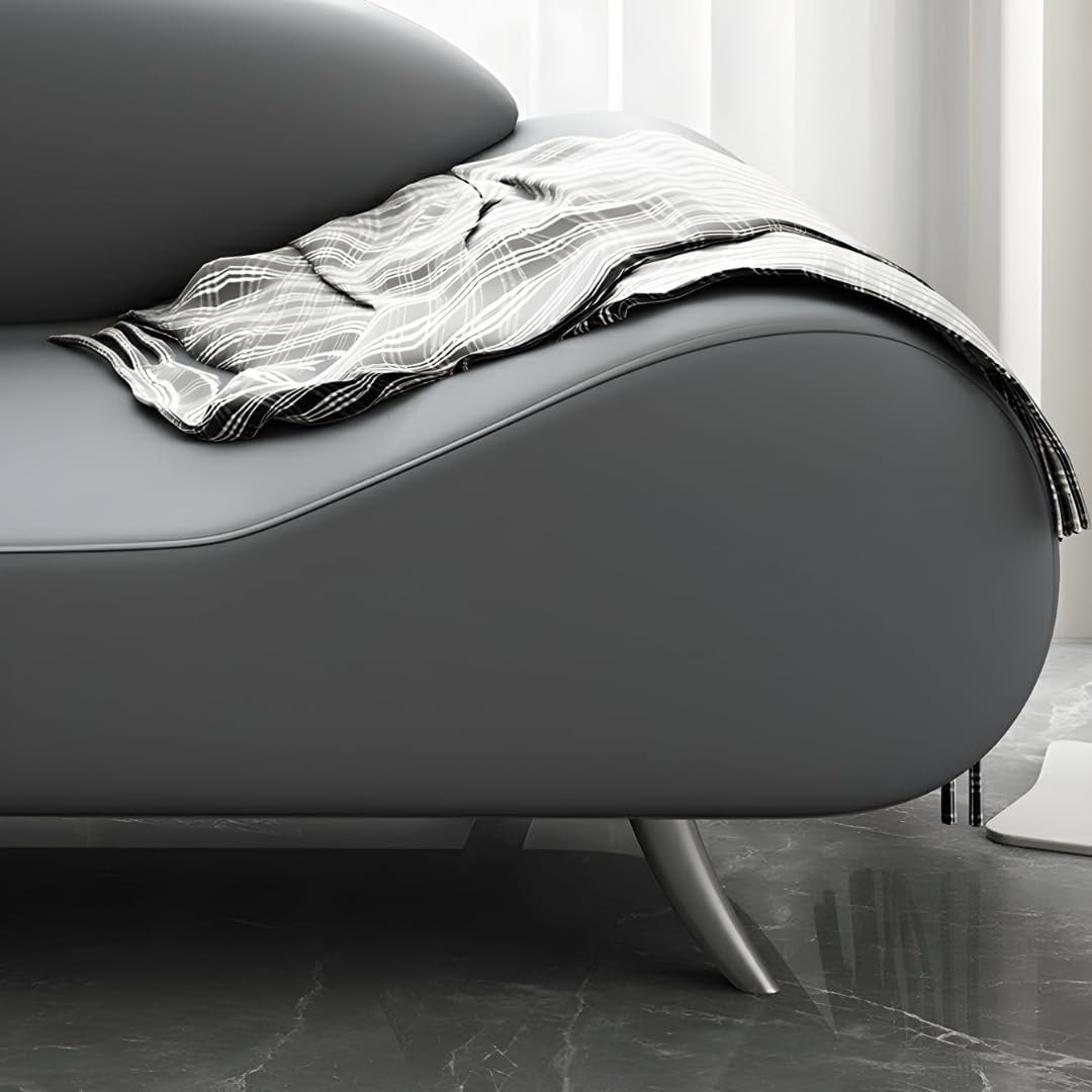 Comfynest Effortless Elegance Modern Wood Frame Sofa – Space-Saving 2-Seater with Cozy Foam Seat in Grey, Modern Loveseat (Medium)