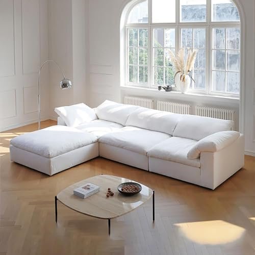 Comfynest Cloud 3 Seater Luxury Modern Design Sectional Sofa For Living Room Furniture With Free Installation Color - White