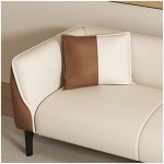 Comfynest Beige Loveseat In Modern Design With Tuxedo Arm And Stain Resistant Feature 147 X 66 X 60 Cm Beige/Blue