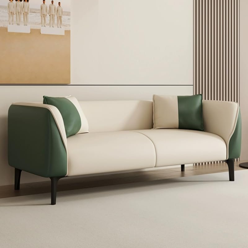 Comfynest Beige Loveseat In Modern Design With Tuxedo Arm And Stain Resistant Feature 147 X 66 X 60 Cm Beige/Blue