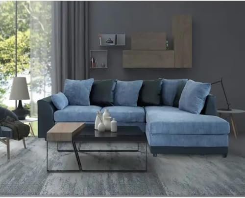 Comfynest Deep Seating Corner Sectional Sofa Set | Velvet Upholstery | Plush Foam Padding | Modern Living Room & Office Furniture | Spacious & Comfortable Lounge Seating