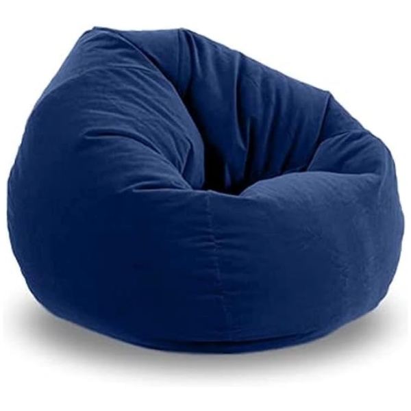 Luxury Luxe Bean Bag Chair – Black Leather Lounger, X-Large Soft & Comfortable, Indoor/Outdoor, Lightweight with Thermoballs, Teardrop Shape, Premium PVC, Perfect for Adults – 85x85x110 cm